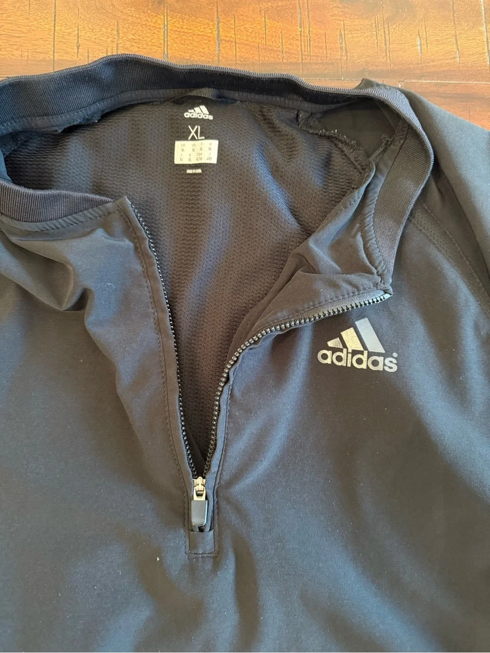 adidas Men’s Black Short-Sleeve Half-Zip Polo